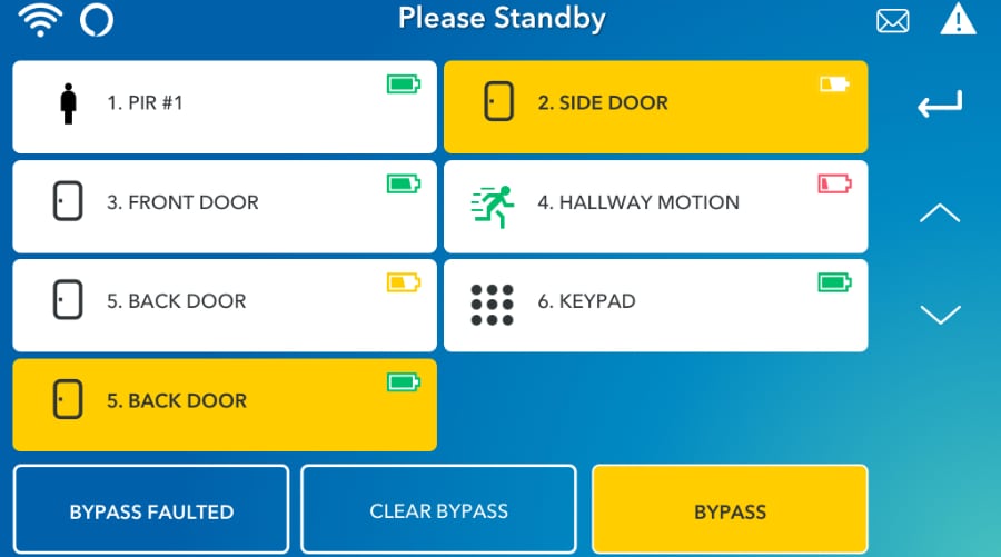 Ogden security system command screen.